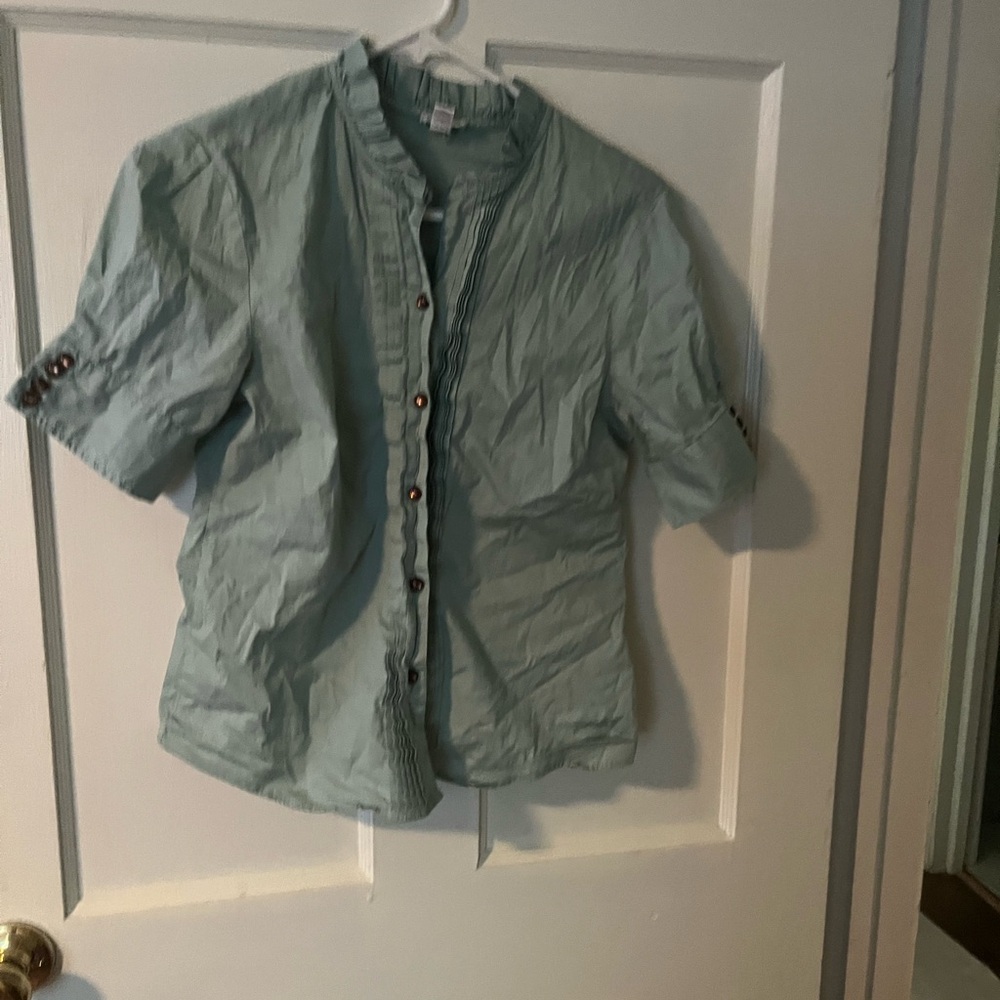 She wears the pants size 4 shirt